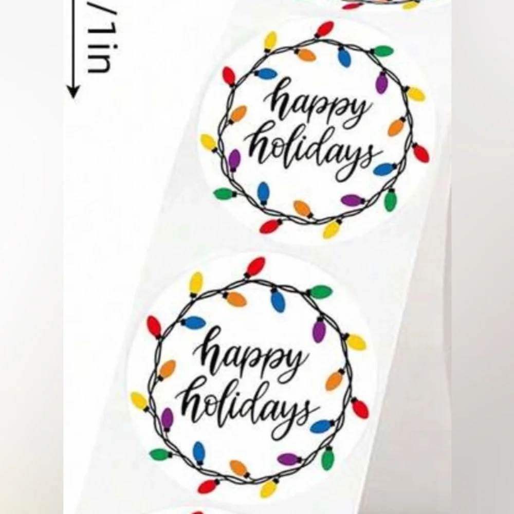 Festive Holiday Stickers - Multicolor Pack of 50